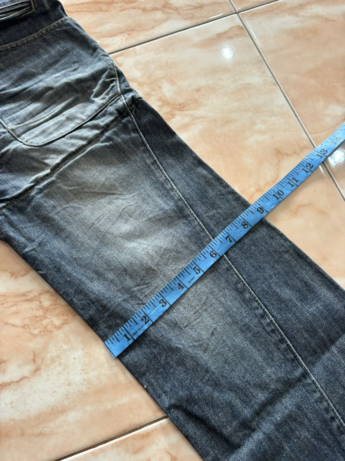 If Six Was Nine PPFM Double Waist Distressed Denim Jean Size US 33 - 22 Thumbnail