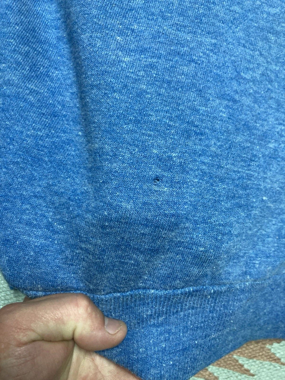 Vintage 70s crewneck sweatshirt heather blue distressed whooped XL Size US XL / EU 56 / 4 - 6 Thumbnail