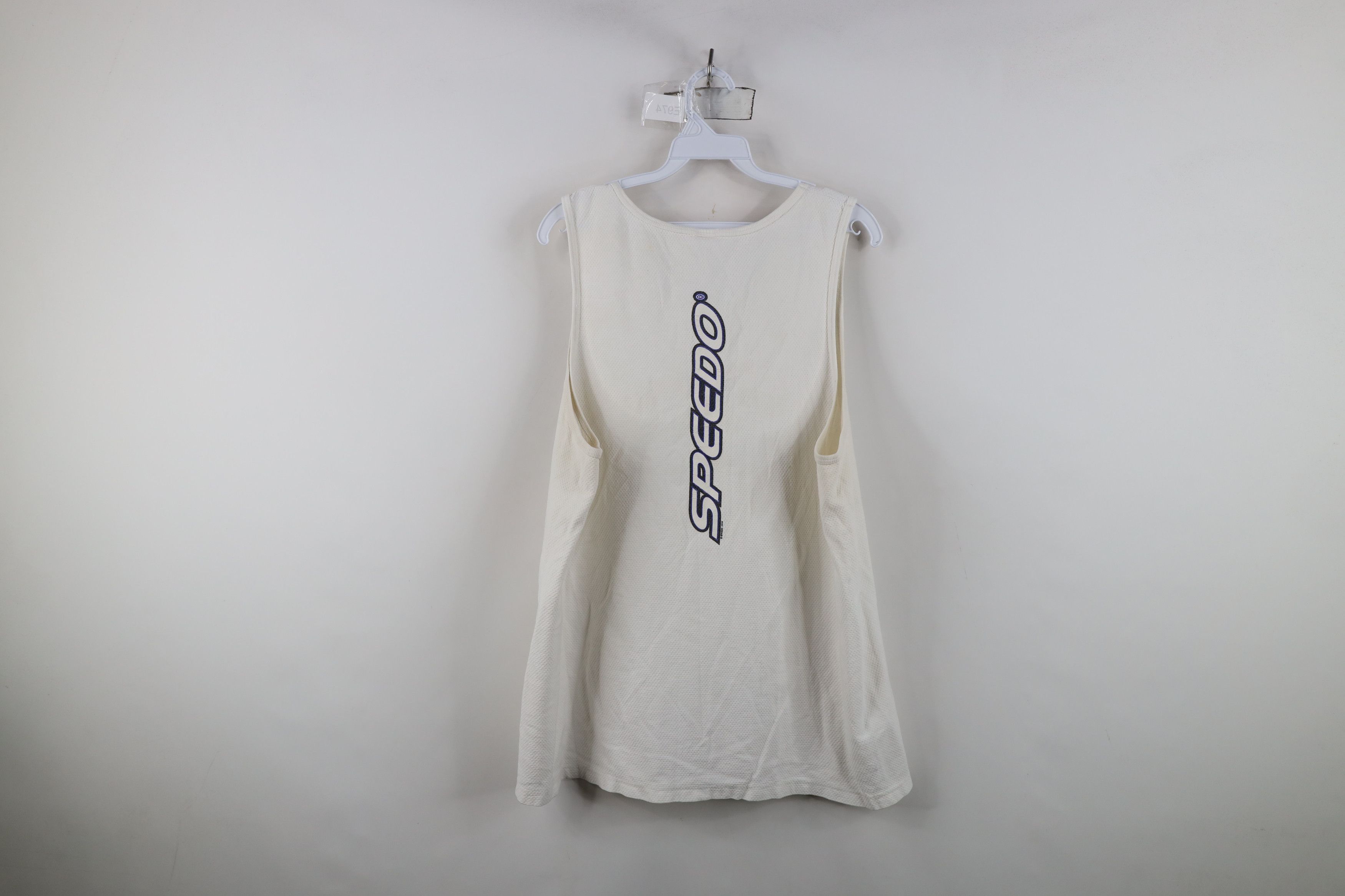Speedo Vintage Y2K 2000 Speedo Thermal Knit Tank Top T-Shirt White Size US L / EU 52-54 / 3 - 13 Thumbnail