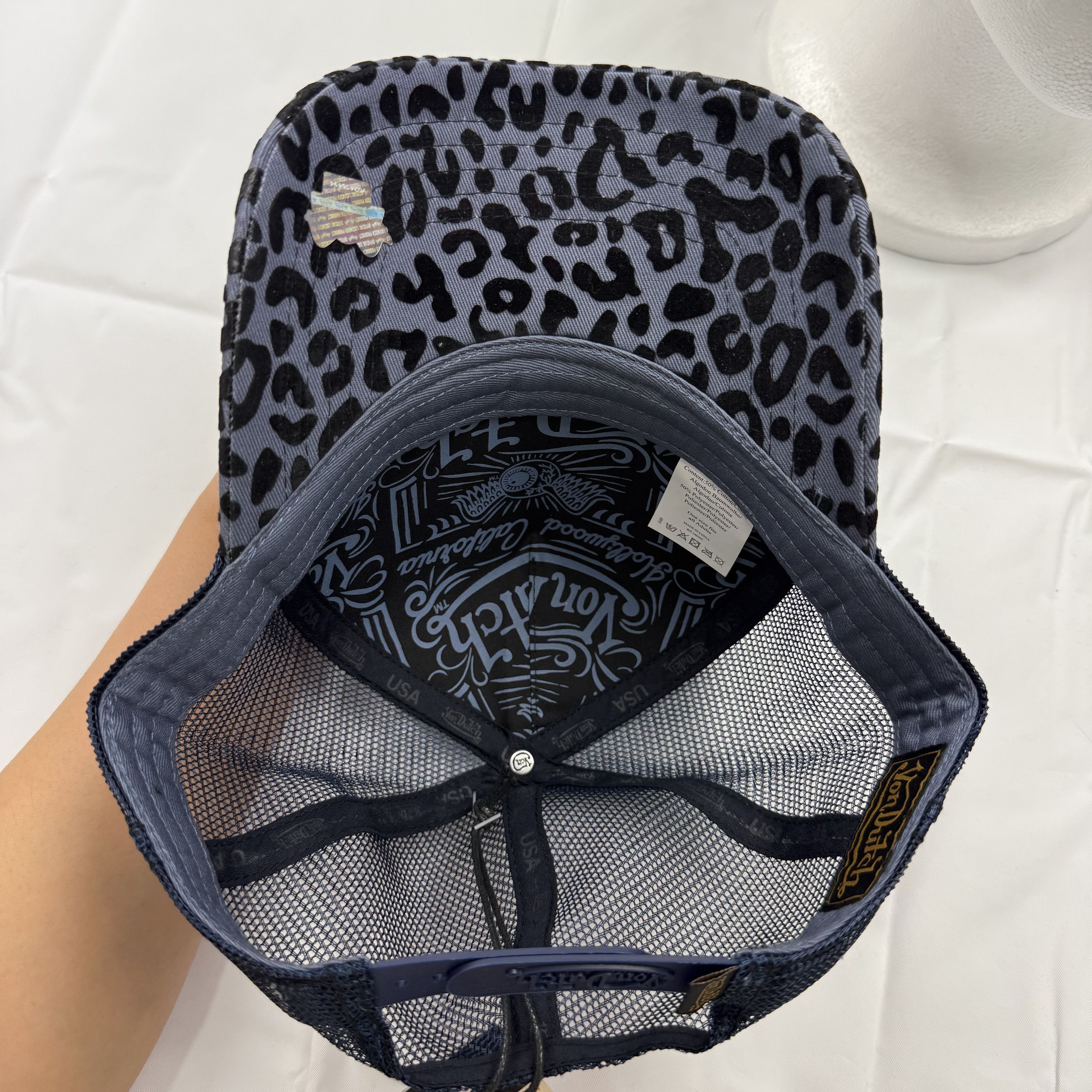 Von Dutch Von Dutch Grey Black Leopard Print Trucker Hat Snapback Size ONE SIZE - 9 Thumbnail