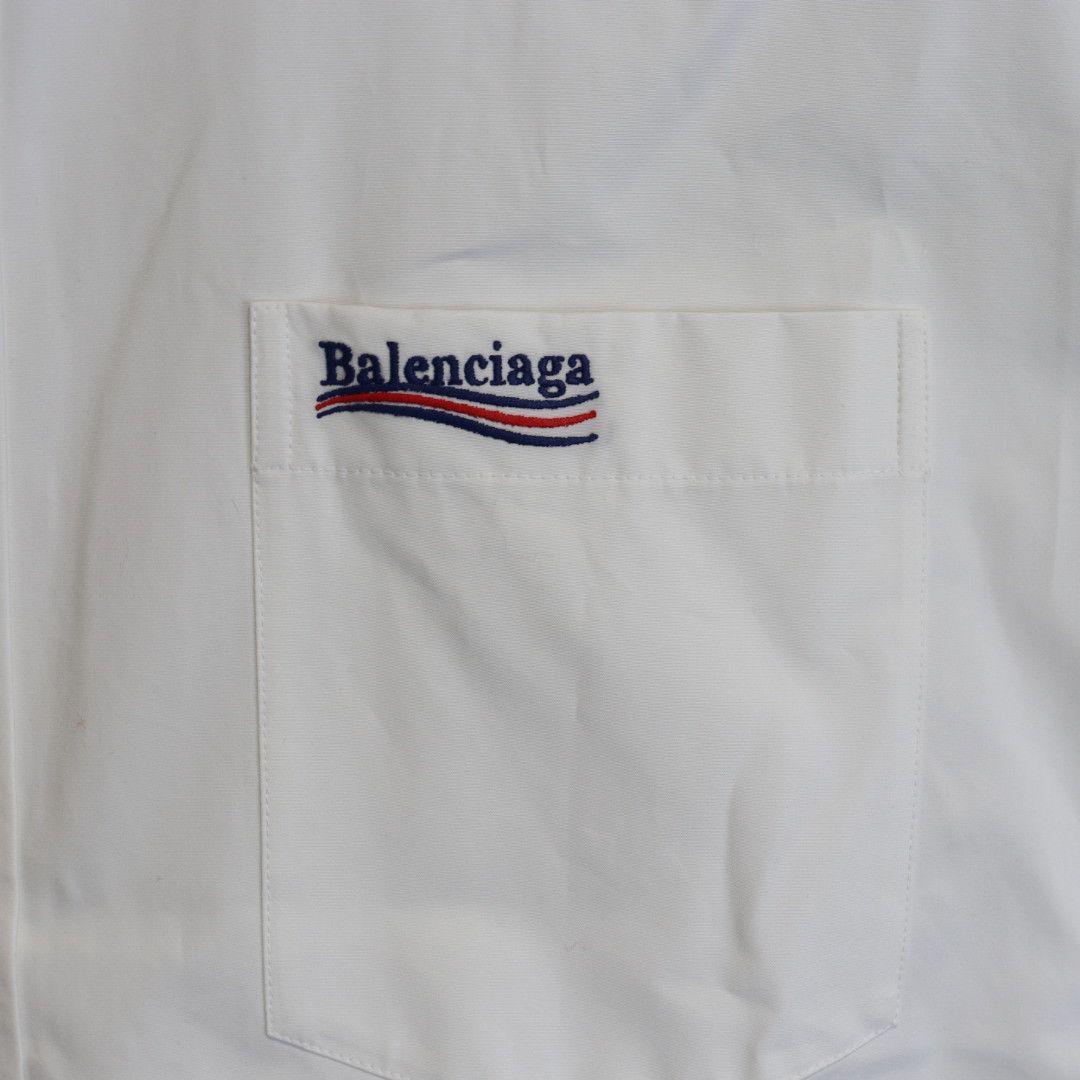 Balenciaga o1rshd1 Button Up Shirt in White Size US XS / EU 42 / 0 - 3 Thumbnail