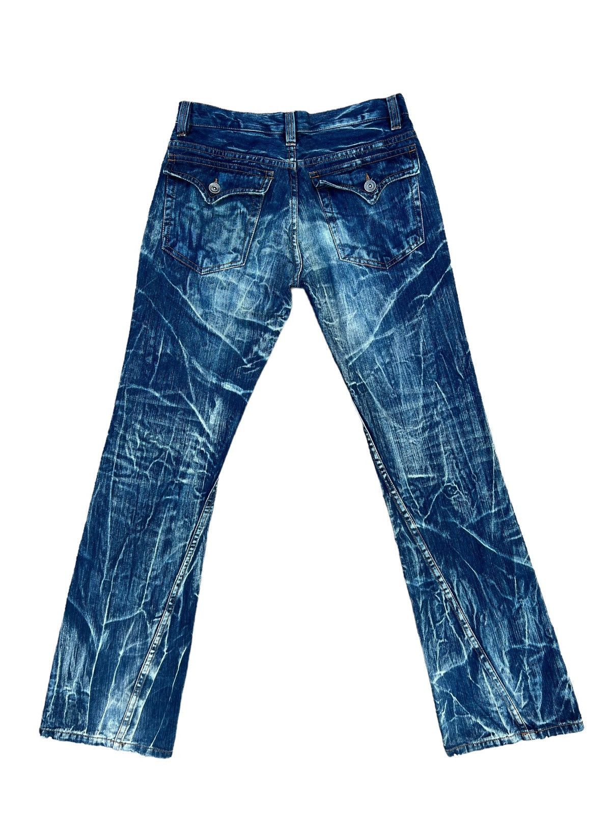 Vintage Nylus Japan Rips Discharge Denim Bootcut Jeans Flare Size US 30 / EU 46 - 2 Thumbnail