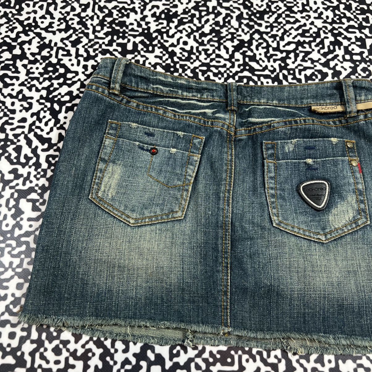 Ecko Unltd. Vintage Y2K Ecko Red Unlimeted Chain Logo Denim Mini Skirt Size 28" / US 6 / IT 42 - 12 Thumbnail