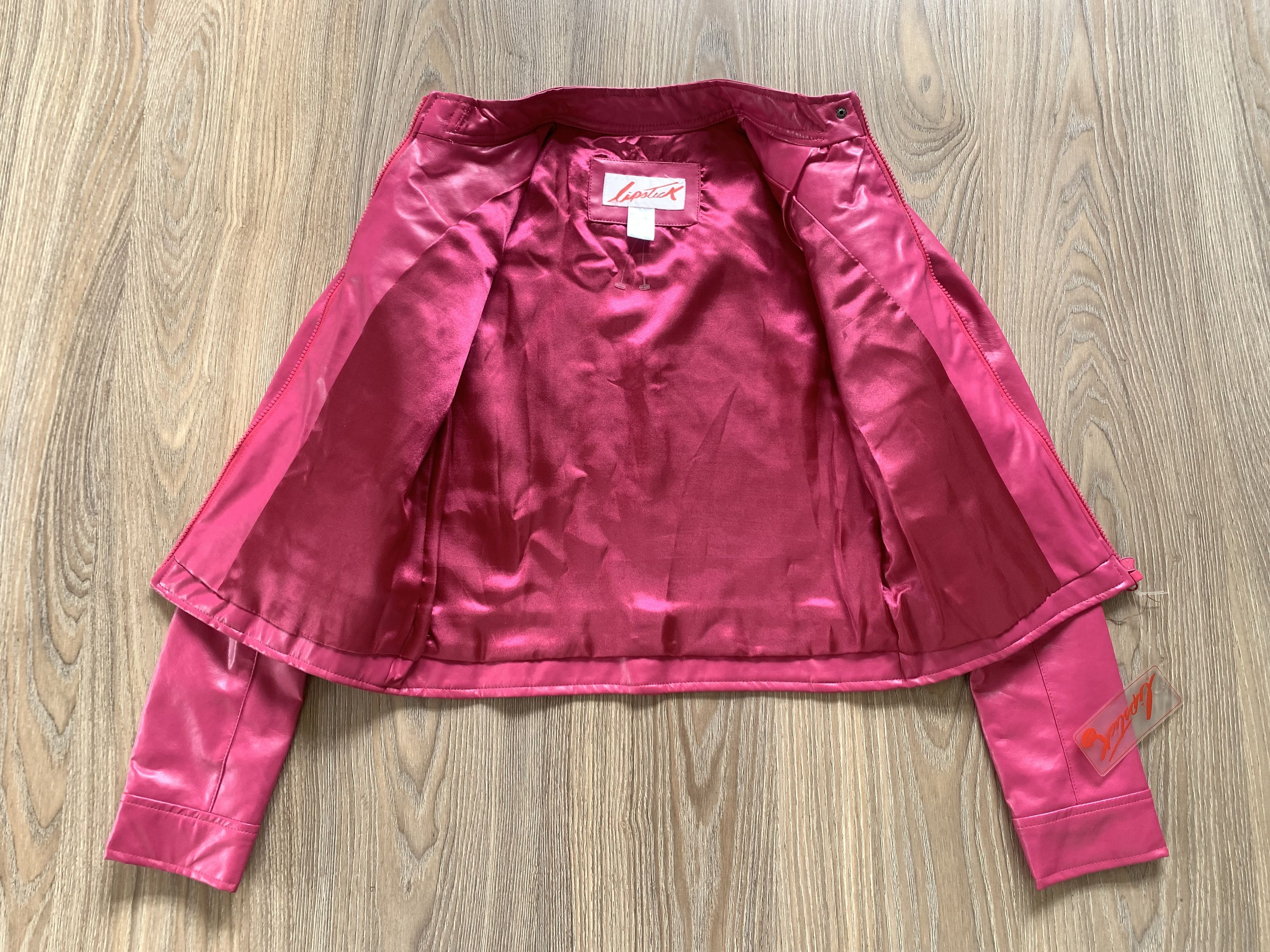 Other Lipstick Womens Pink Vegan Pleather Biker Jacket Size S / US 4 / IT 40 - 4 Thumbnail