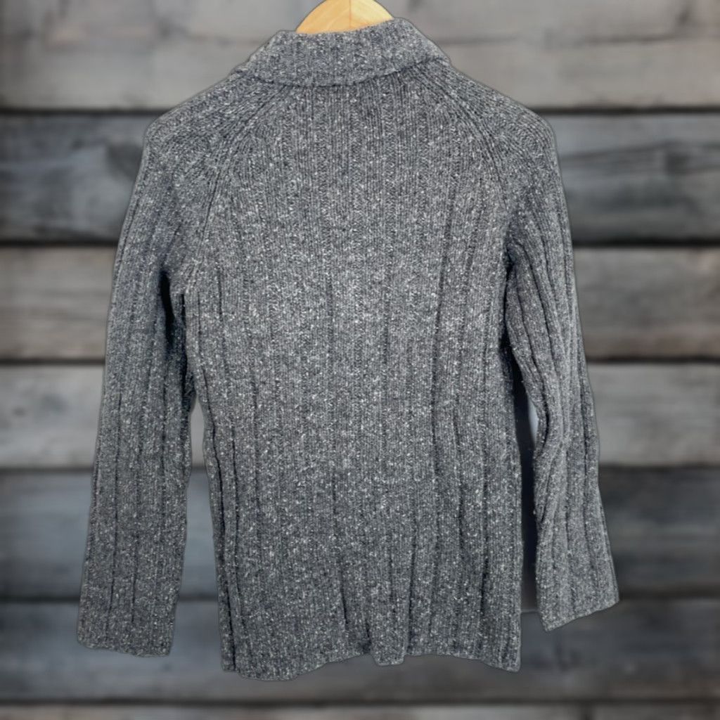 J.Crew VINTAGE J.CREW Cardigan Sweater Women's Medium Gray Wool Knit Collar Preppy 90s Classic Retro Size M / US 6-8 / IT 42-44 - 1 Thumbnail