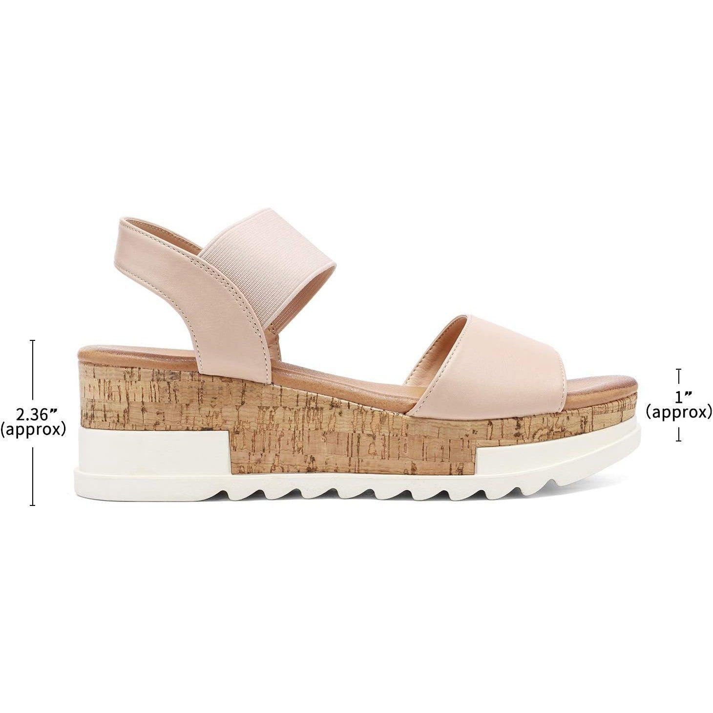 Other Dream Pairs Women's Tan Elastic Ankle Strap Platform Sandals Size US 8.5 / IT 38.5 - 4 Thumbnail