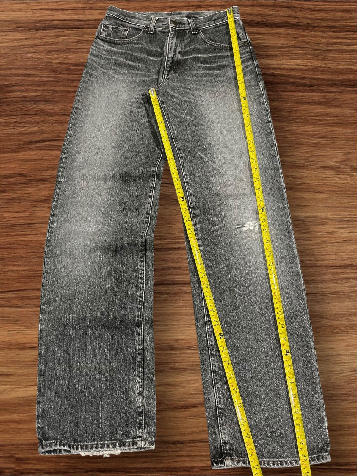Japanese Brand ⚡️Distressed⚡️Vintage Japanese Brand GL Heart Black Faded Jean Size US 28 / EU 44 - 10 Thumbnail
