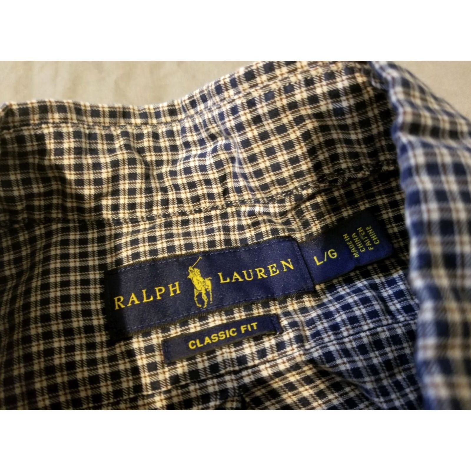 Polo Ralph Lauren Polo Ralph Lauren Shirt Mens L Dress Navy Button Cotton Size 42R - 3 Thumbnail