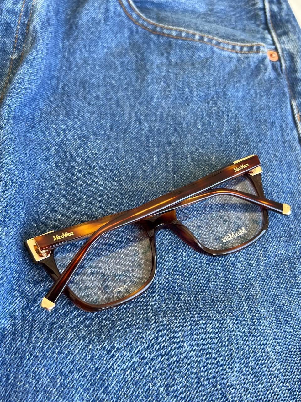 Designer × Vintage Max Mara '00s Double Logo Square Brown Frame Glasses Eyewear Size ONE SIZE - 2 Thumbnail