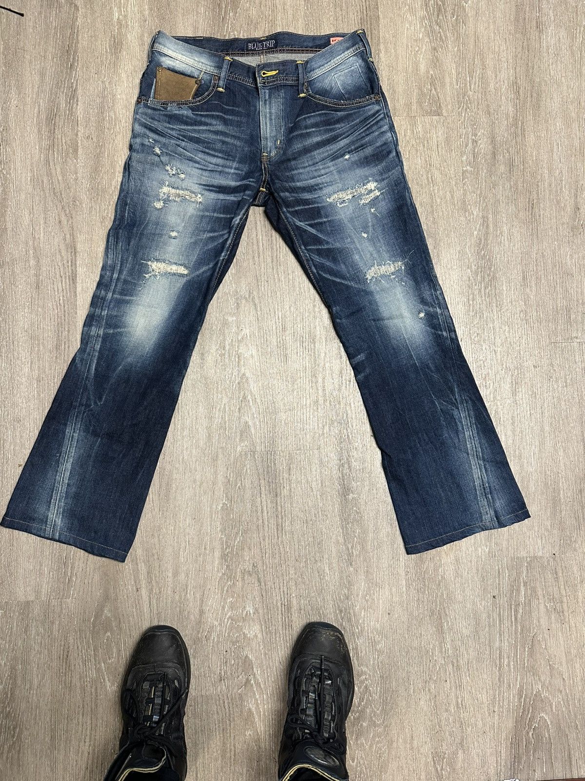 Edwin × Japanese Brand Edwin flare denim distressed Size US 34 / EU 50 - 1 Thumbnail