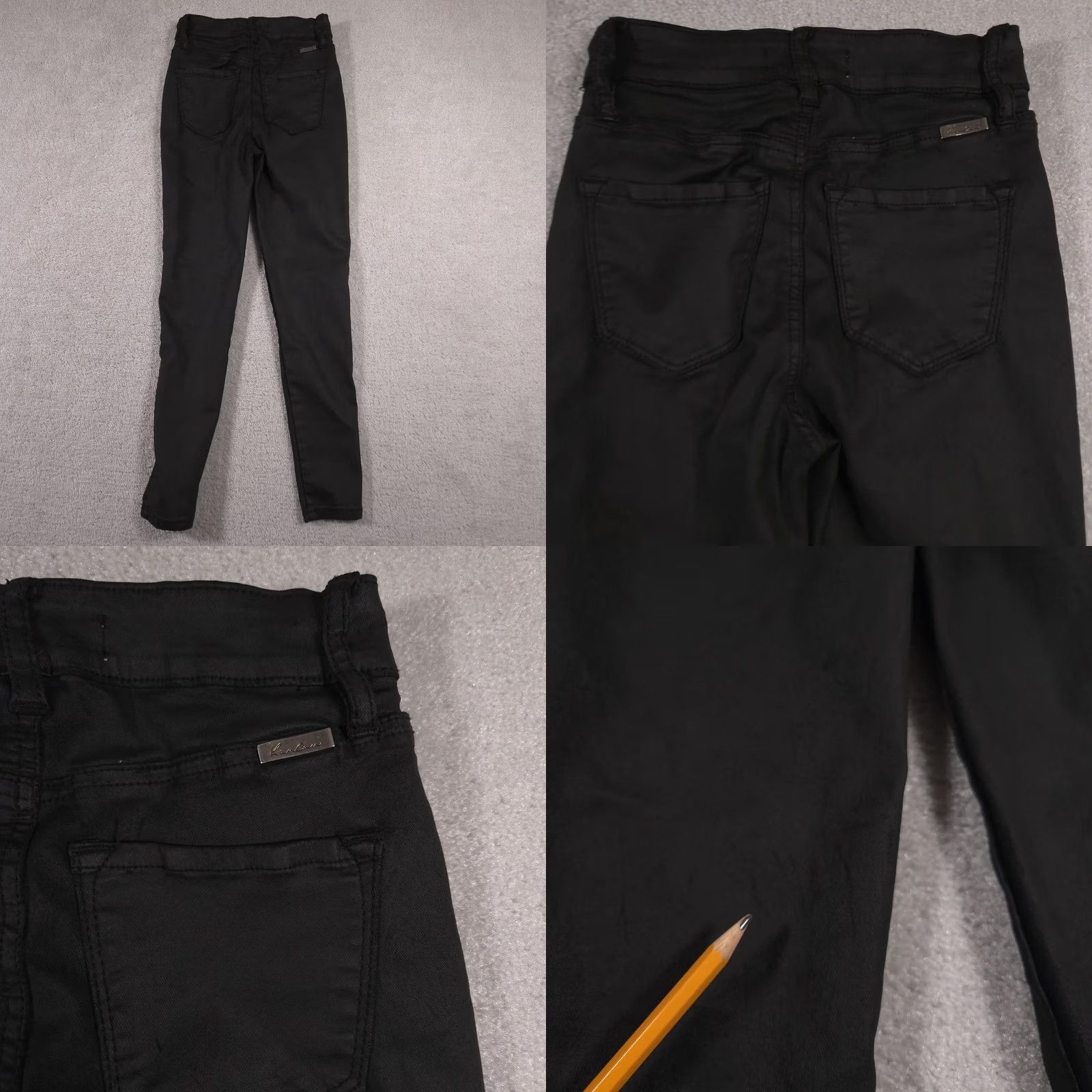 Vintage KanCan Jeans Womens 7 27 Crop Skinny Button Fly Stretch Pants Jeggings Black Size 27" / US 4 / IT 40 - 10 Thumbnail