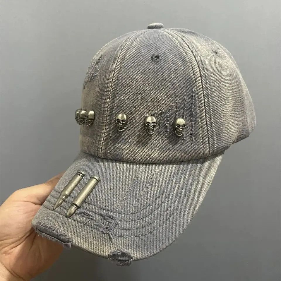 Japanese Brand Bullet Head Metal Skull Cap Size ONE SIZE - 4 Thumbnail