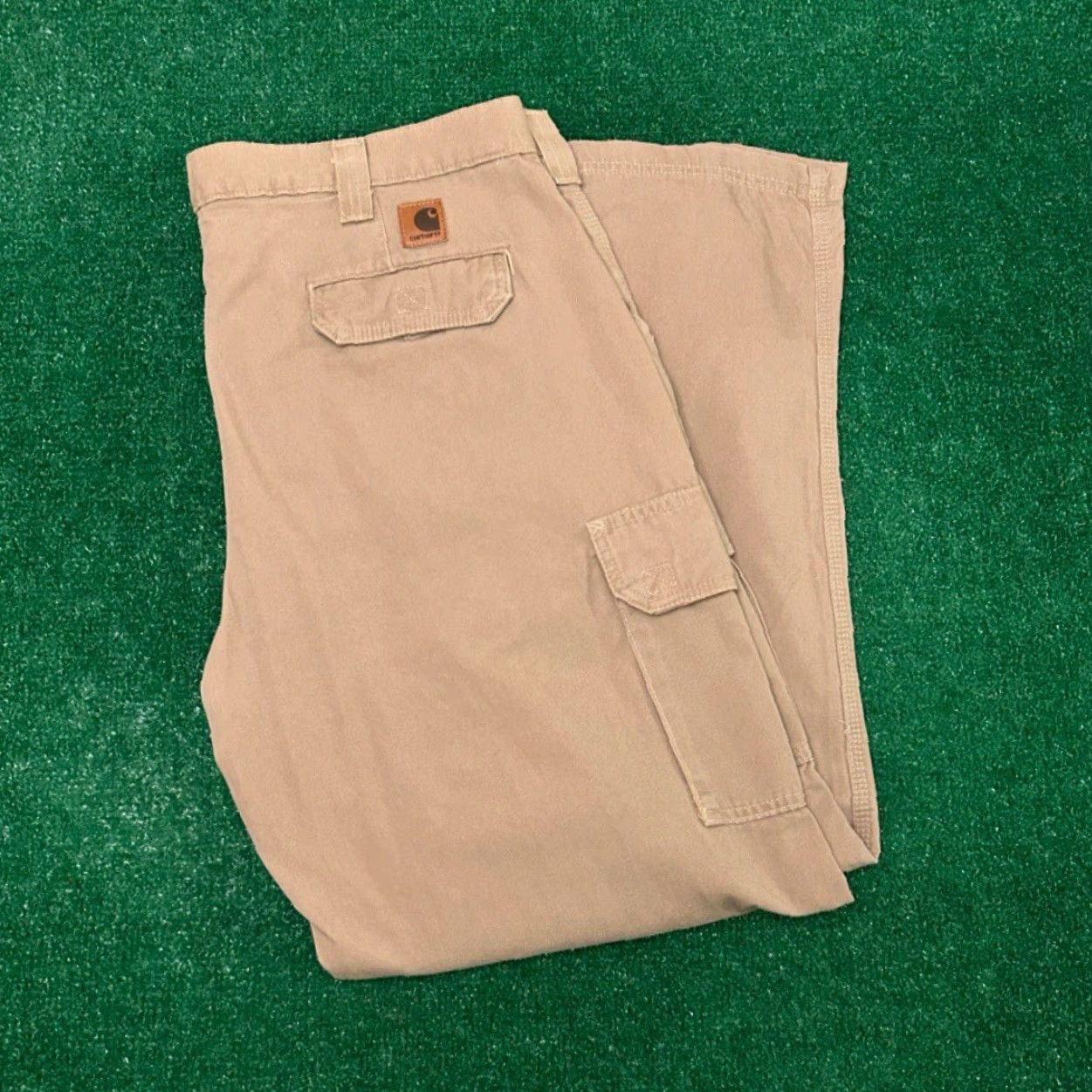 Carhartt VINTAGE Carhartt Workwear Cargo Pants Carpenter Dungaree Fit Mens 40 Skater 90s Grunge Hip Hop Punk USA Inseam 32 Beige Work Wear Mens Size US 40 / EU 56 - 5 Thumbnail