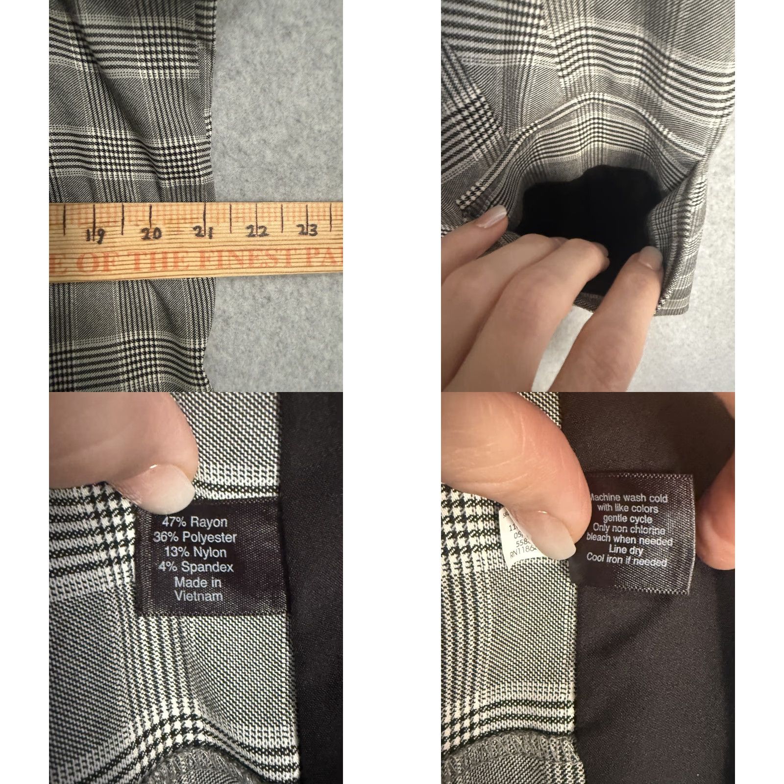 Vintage Lane Bryant Blazer Womens 16 Gray Plaid Stretch Lined Notch Lapel Plus Size XXL / US 16-18 / IT 52-54 - 8 Thumbnail