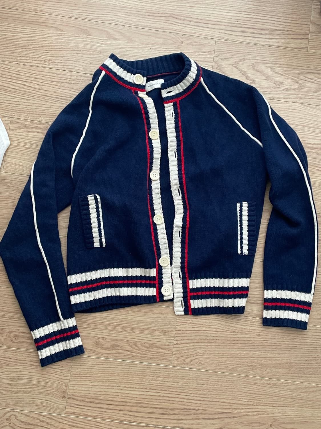 Wales Bonner Wales Bonner Cashmere Navy Wool Artist Cardigan Size US XXL / EU 58 / 5 - 1 Thumbnail