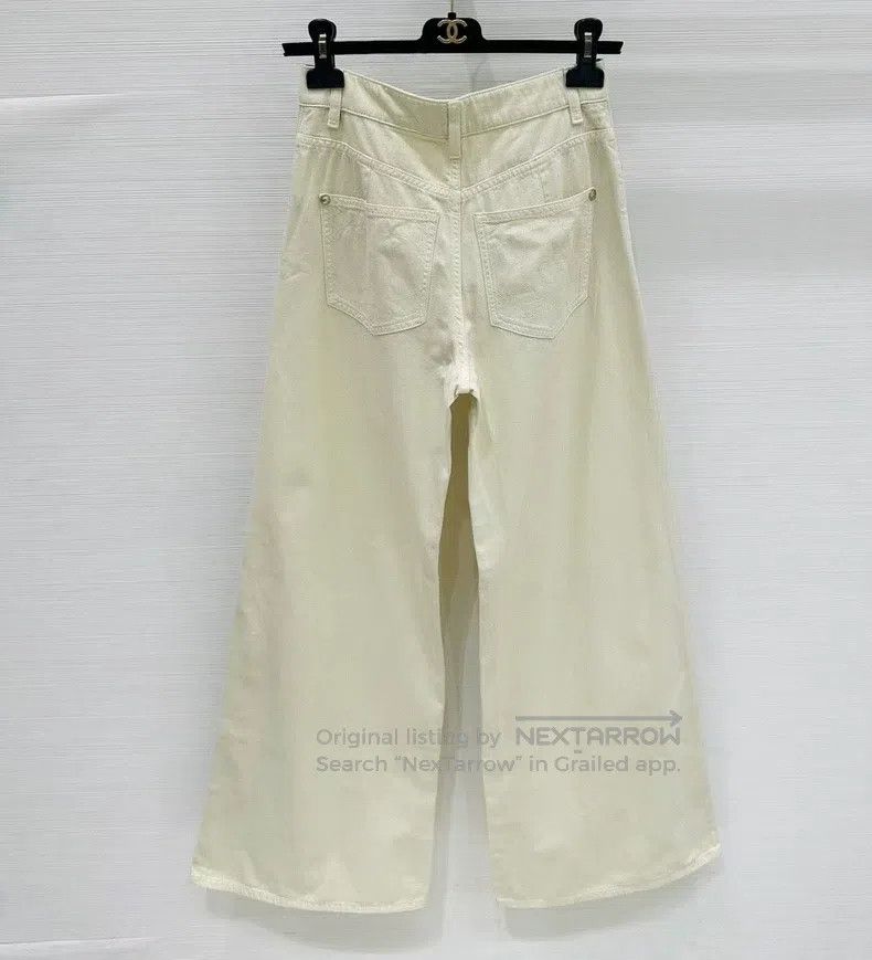 Chanel Chanel 26C beige jeans Size 42" / US 20 - 2 Thumbnail
