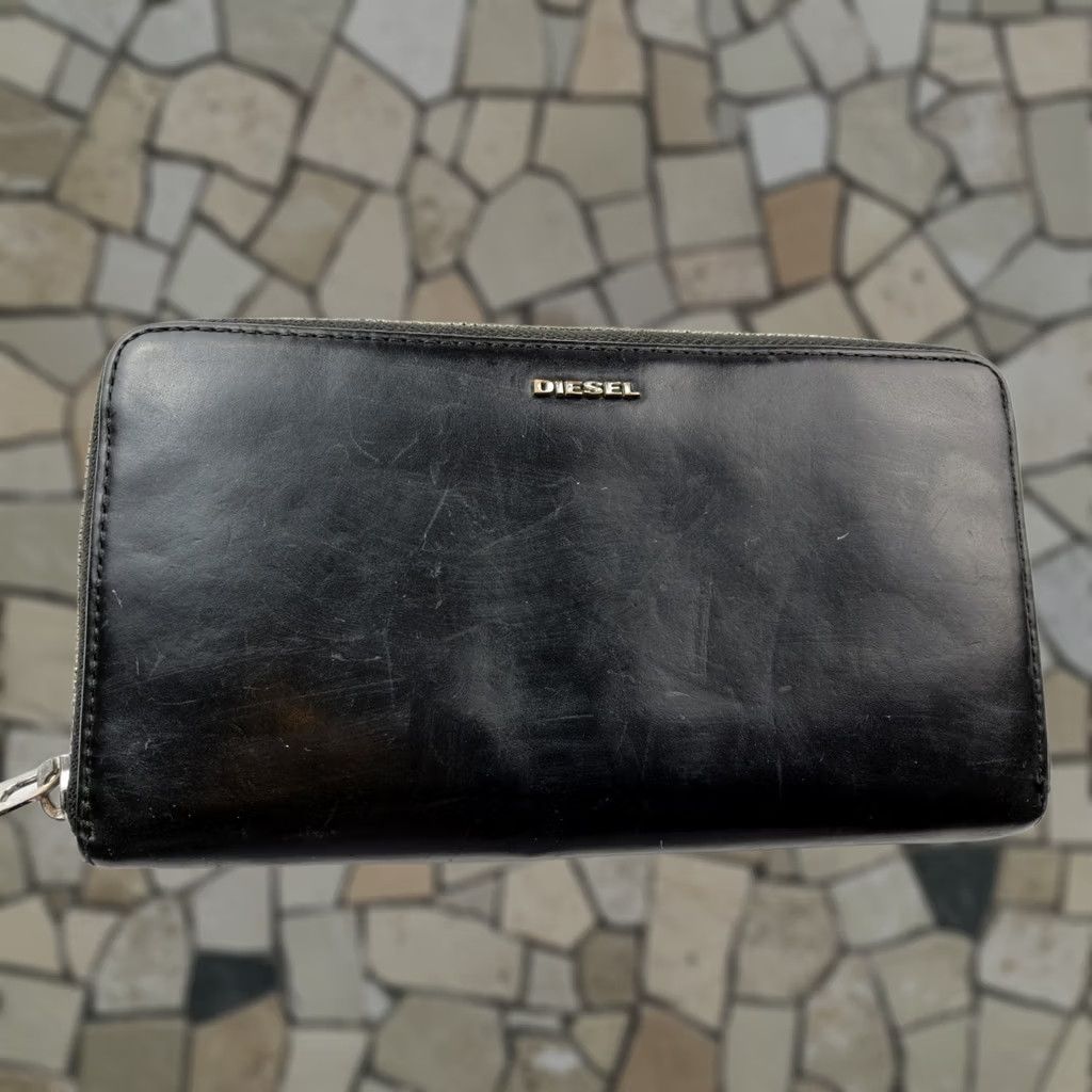 Diesel Diesel Wallet Zip-Around Leather Black Unisex Smooth 7.5x4 Boys/Girls Mens/Womens? Size ONE SIZE - 1 Thumbnail