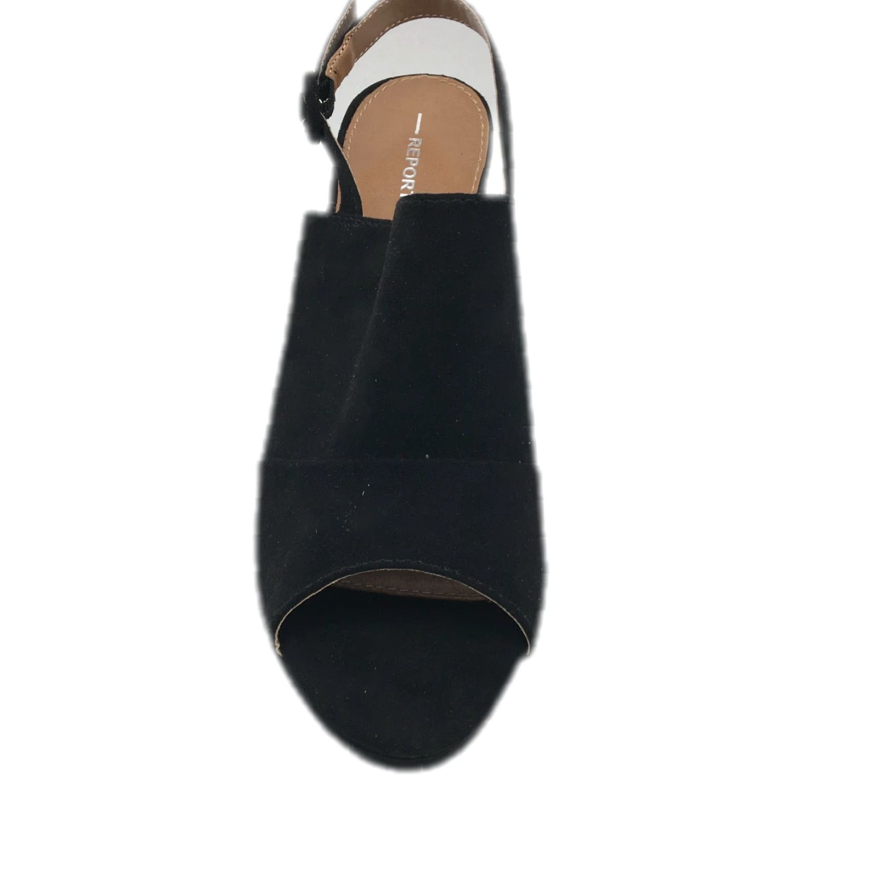 Vintage Report Lacey Women´s Slingback Heels Peep Toe Suede Black Size 8.5 Heels