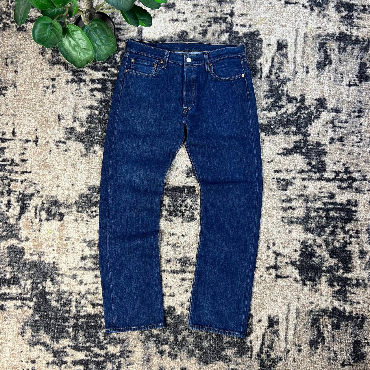 Levi's 501 Levis Vintage Y2K Deep Blue Denim Jeans Streetwear Style Size US 33 - 2 Thumbnail