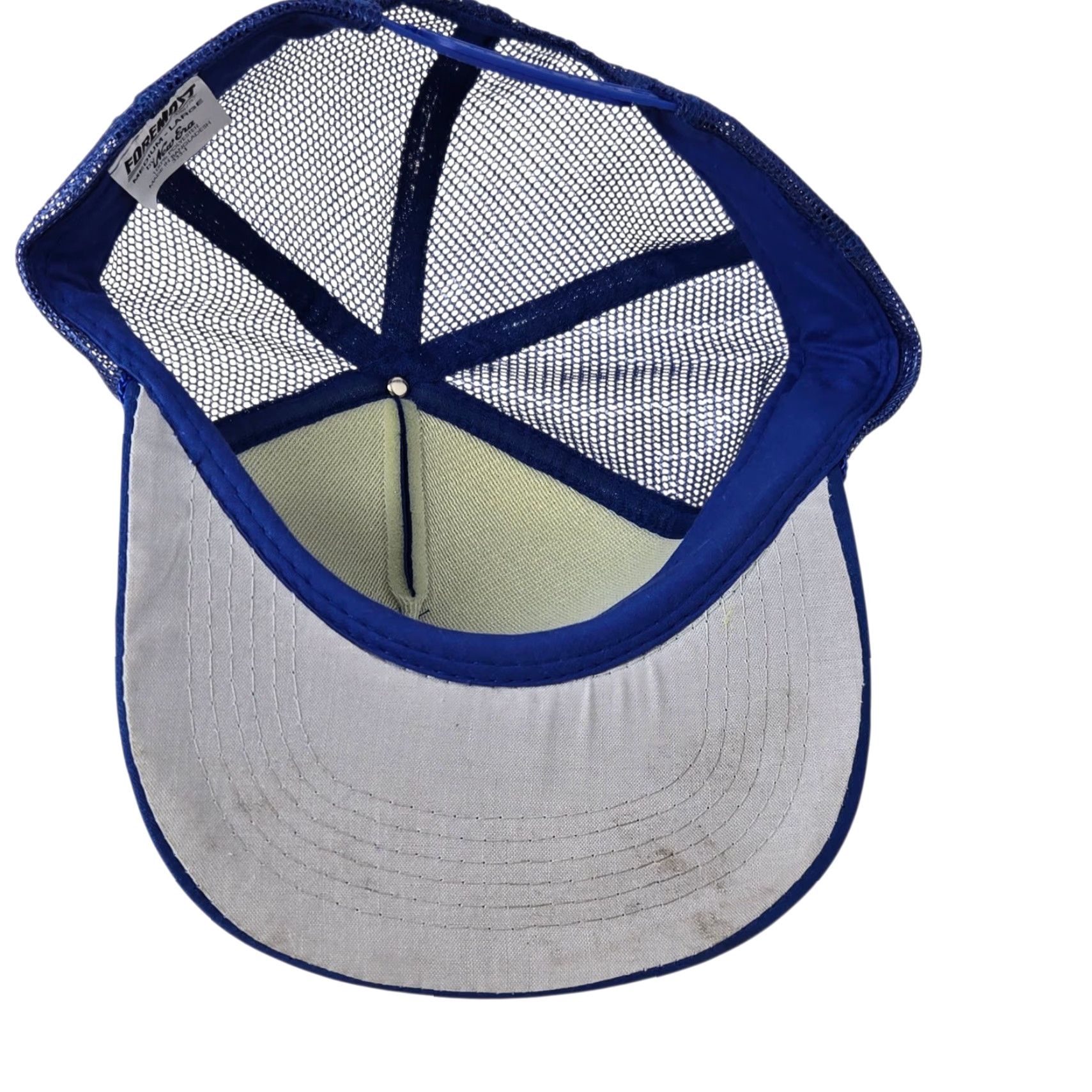 New Era VINTAGE New Era Trucker Hat Mens 90s Bluesky Funny Stuff Happens Humor READ Adjustable Cap Blue Mens Size ONE SIZE - 4 Thumbnail