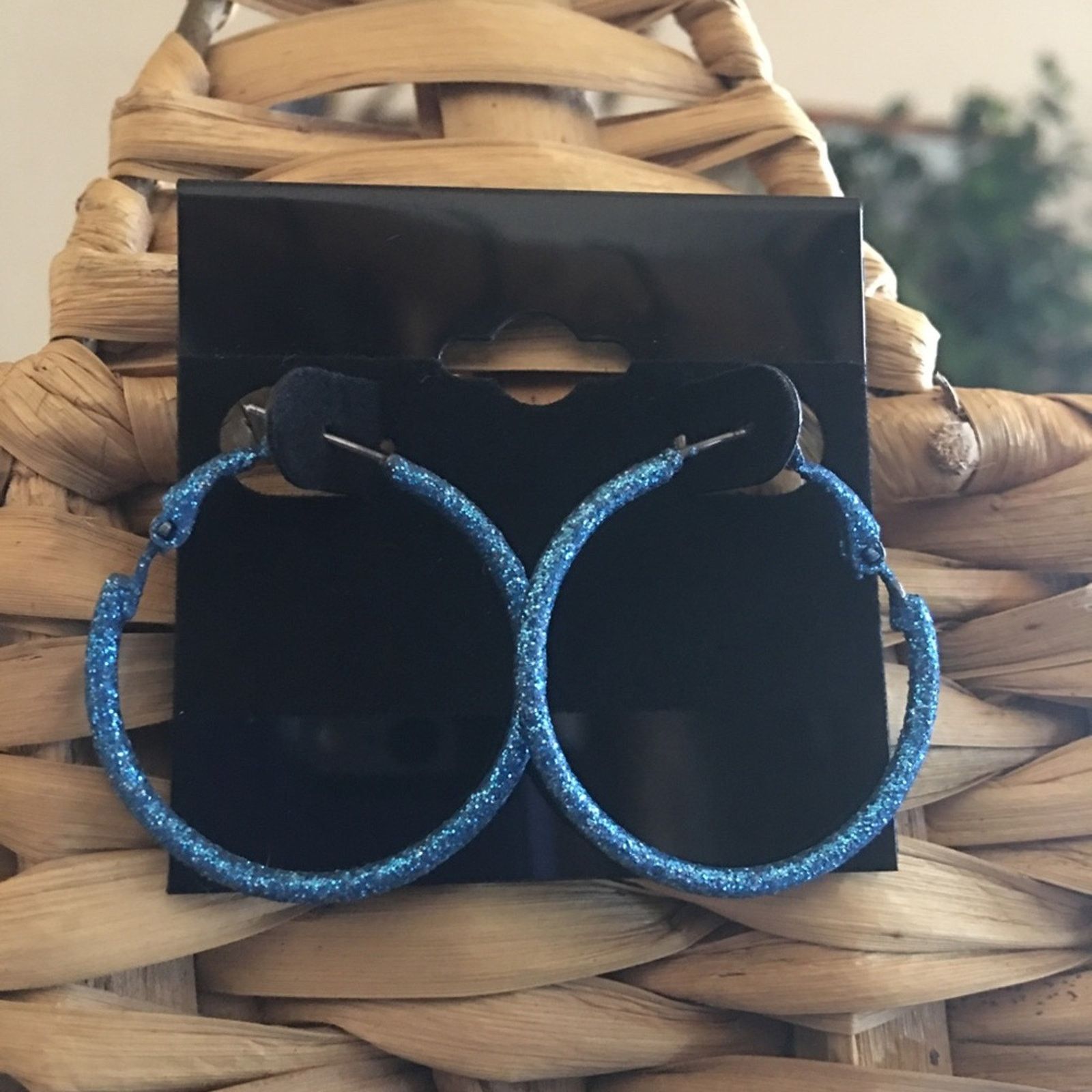 Jewelry Two pairs of glitter painted hoop earrings Size ONE SIZE - 3 Thumbnail