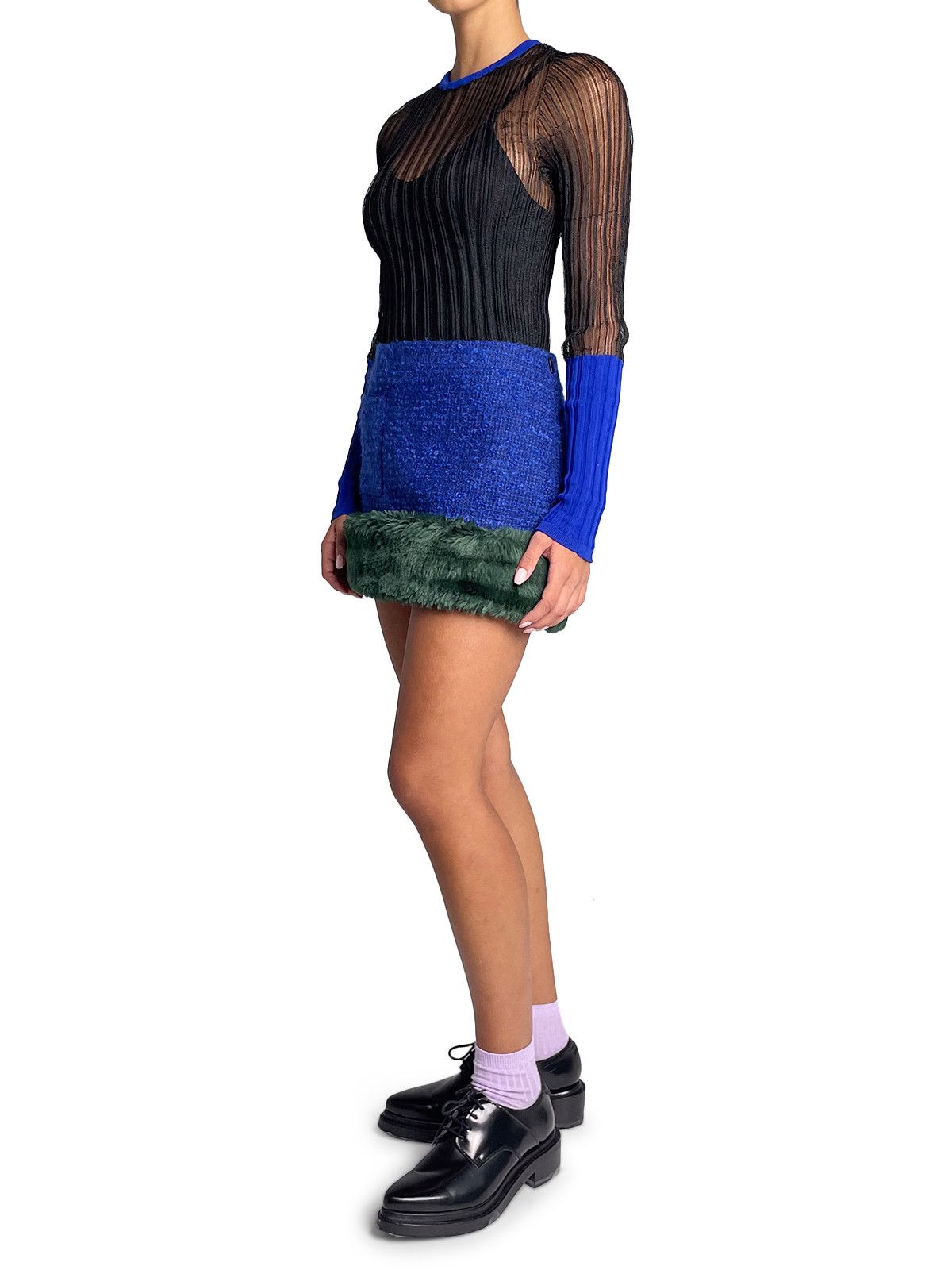 Saint Laurent Paris o1y0126 Mini Skirt in Blue/Green Size 28" / US 6 / IT 42 - 2 Thumbnail