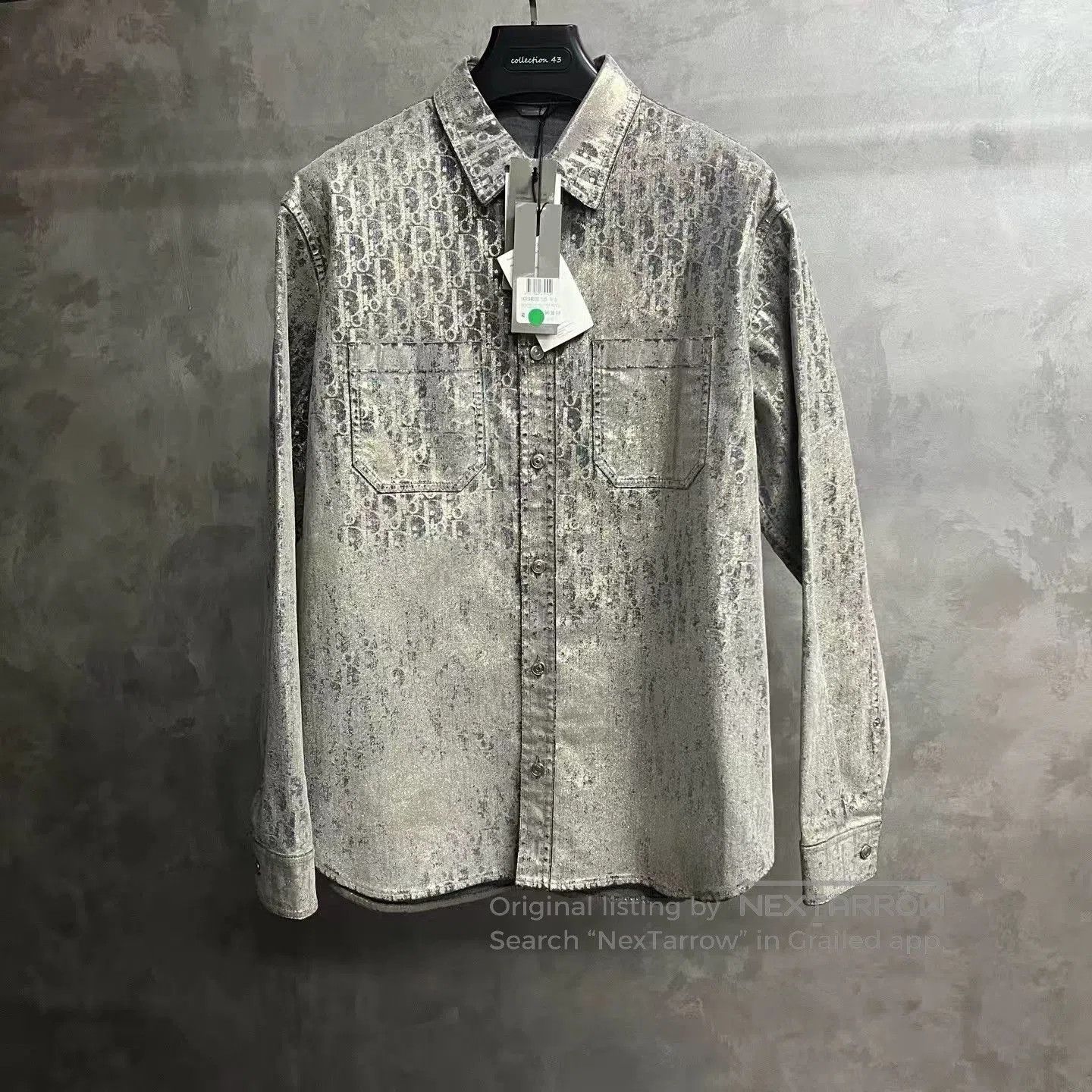 Dior dior gray logo printed long sleeve shirt. Size US L / EU 52-54 / 3 - 1 Thumbnail