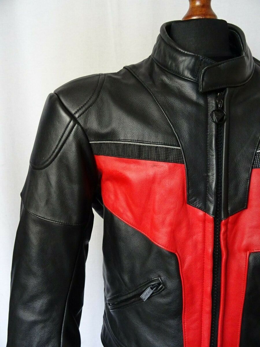 Other Mens Biker Jacket Handmade Black Leather Racing Jacket Size US S / EU 44-46 / 1 - 7 Thumbnail