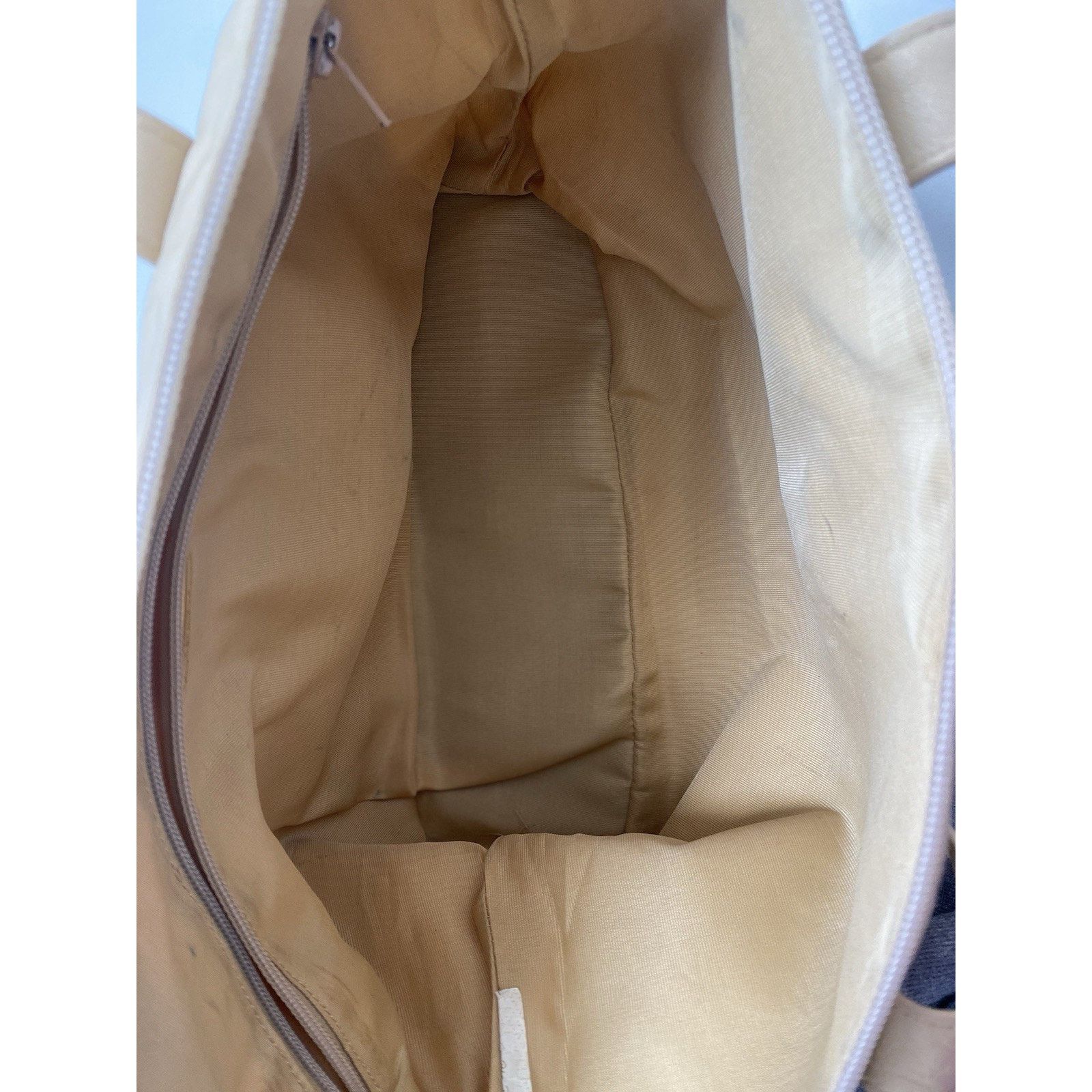 Paloma Picasso Vintage By Paloma Picasso nylon Leather Zip Tote Beige Size ONE SIZE - 8 Thumbnail