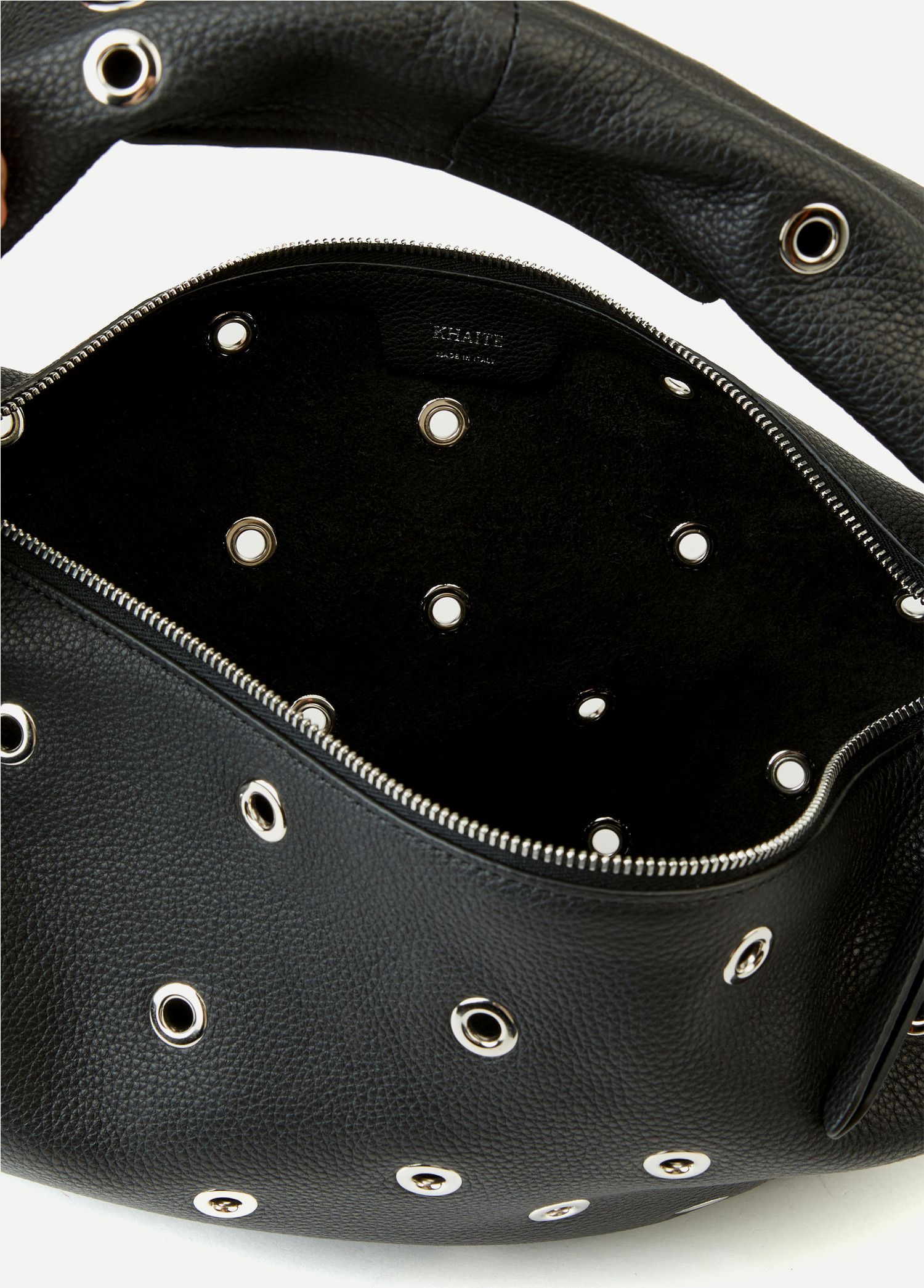 KHAITE KHAITE Olivia medium black leather hobo bag w grommets Size ONE SIZE - 4 Thumbnail