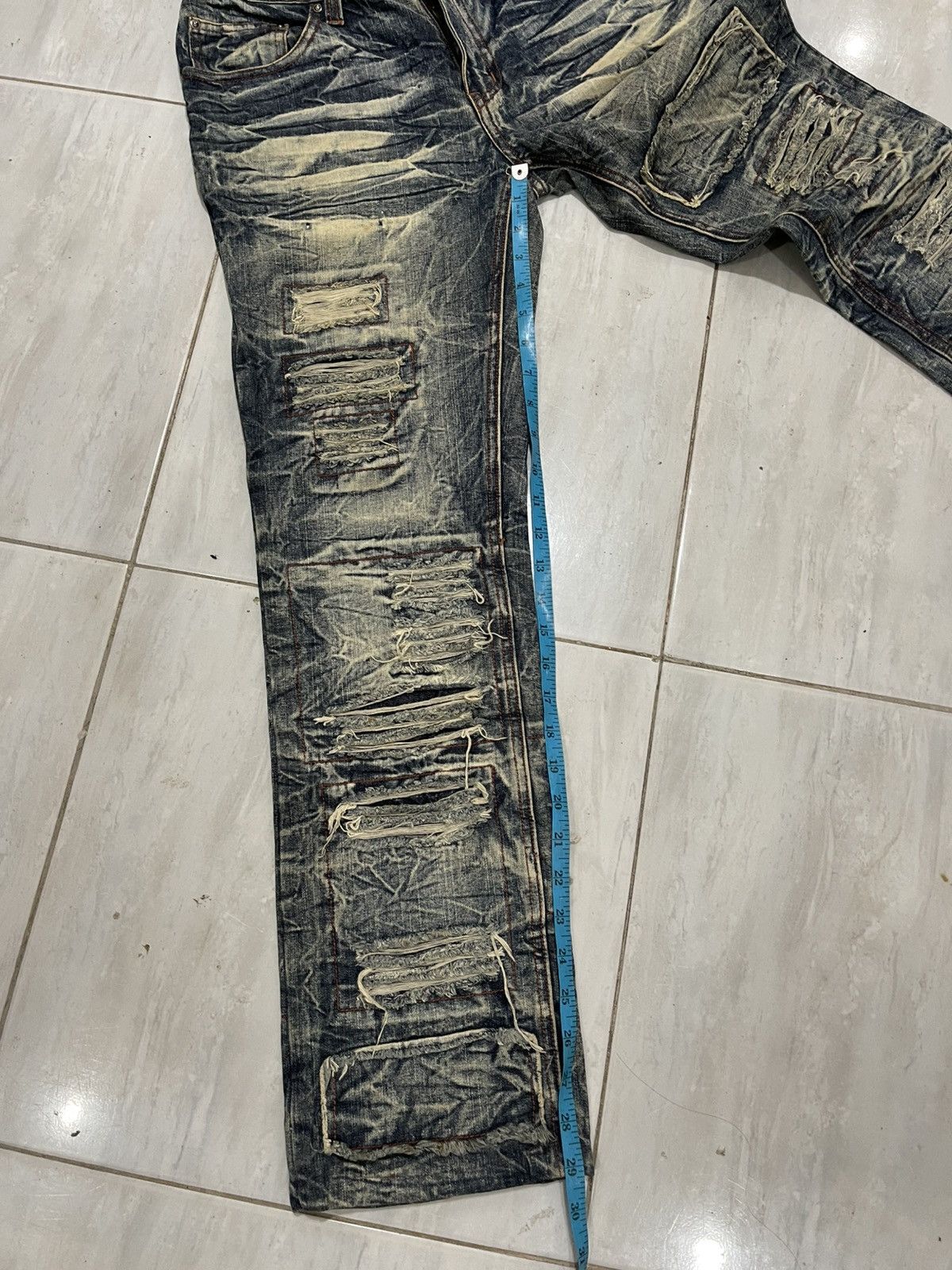 LOWBOX Y2K Lowbox D-Blu distressed ifsixwasnine bootcut jeans Size US 31 - 19 Thumbnail