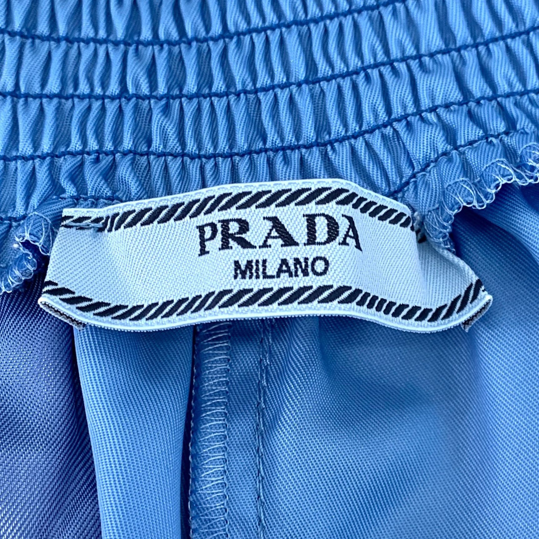 Prada H14208 Prada Womens Blue Nylon Elastic Waist Shorts Size 27" / US 4 / IT 40 - 7 Thumbnail