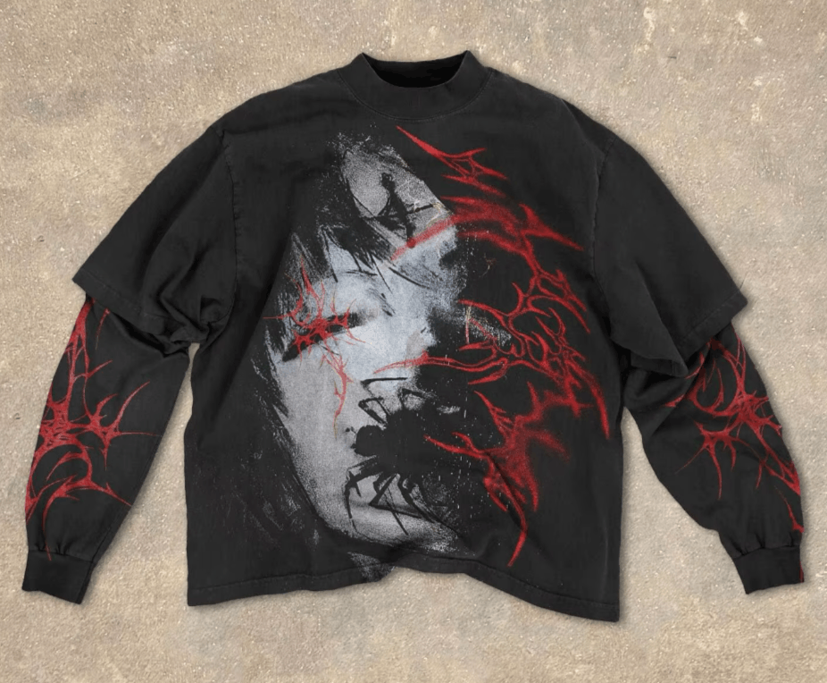 Japanese Brand Gothic Fake Two Piece Long Sleeve Size US L / EU 52-54 / 3 - 2 Thumbnail