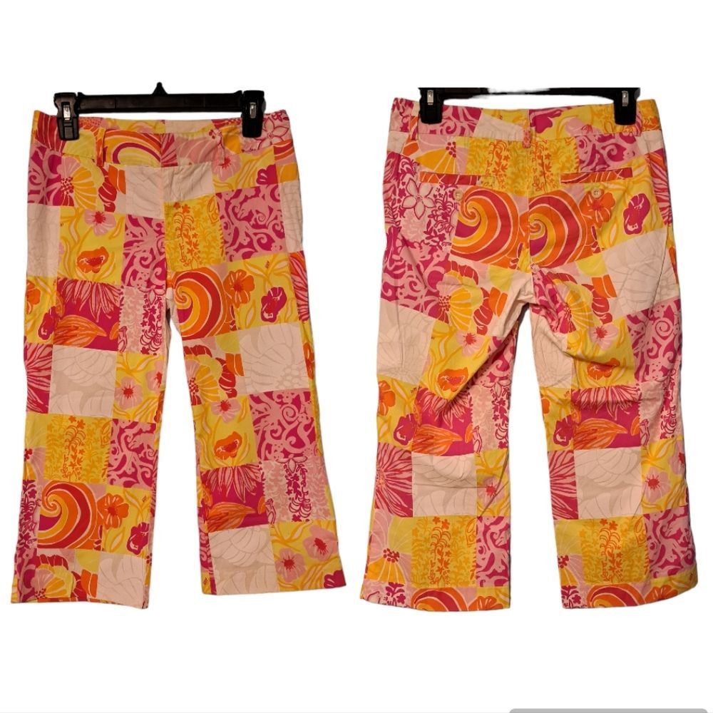Lilly Pulitzer Lilly Pulitzer Colorful Floral Trouser Capri Pants 90's Siz Size 25" / US 0 / IT 36 - 4 Thumbnail
