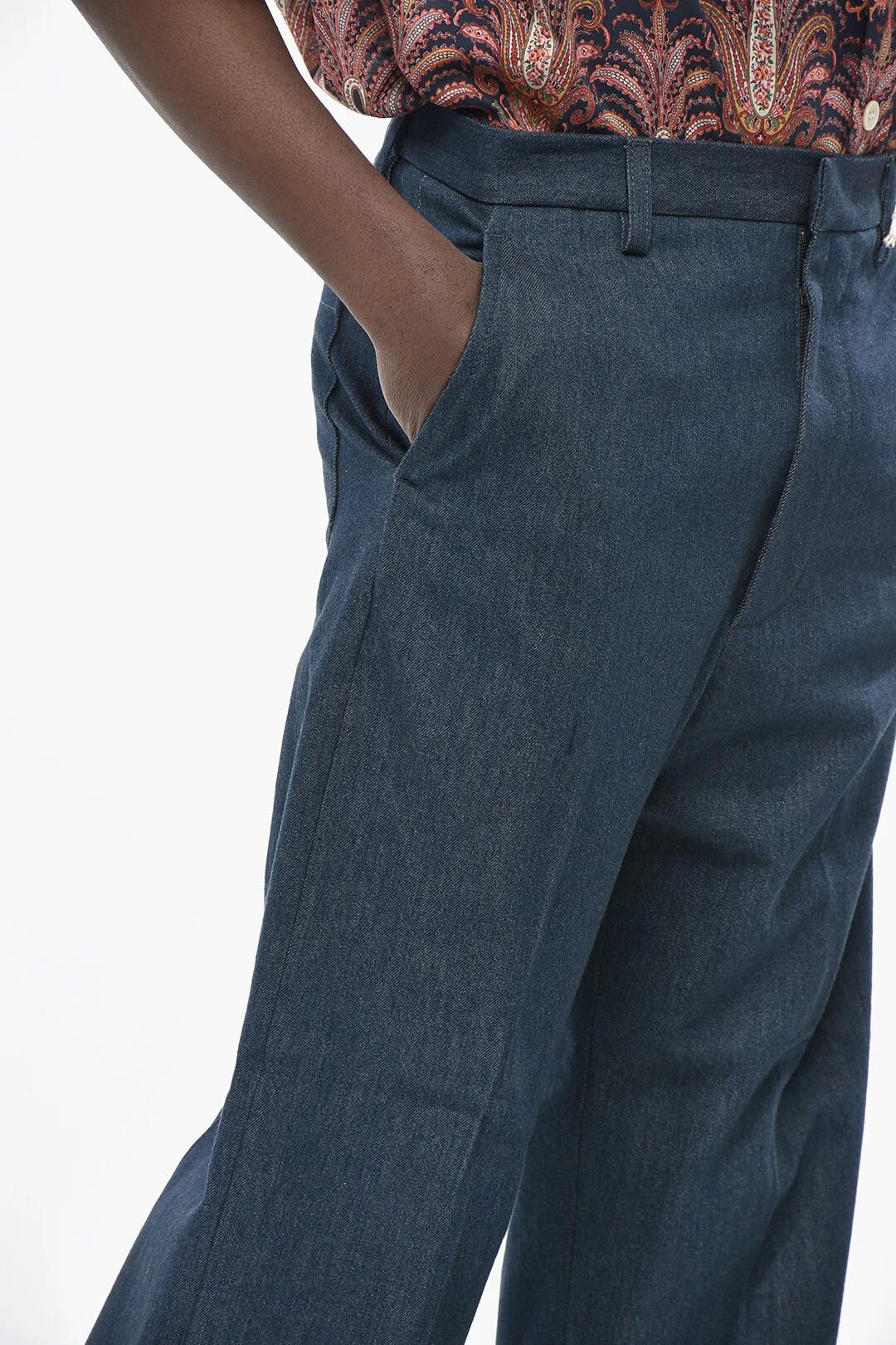Valentino og1mm0426 Wide-Leg Jeans in Blue Size US 32 / EU 48 - 3 Thumbnail