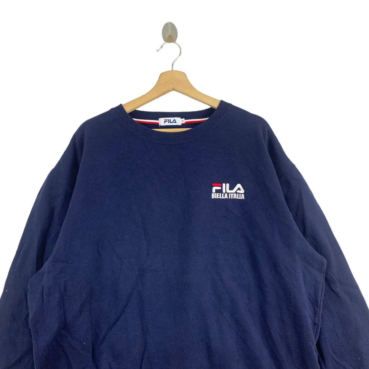 Fila Vintage FILA BIELLA ITALIA Embroidered Logo Sweatshirt Size 3XL / US 20-22 - 2 Thumbnail