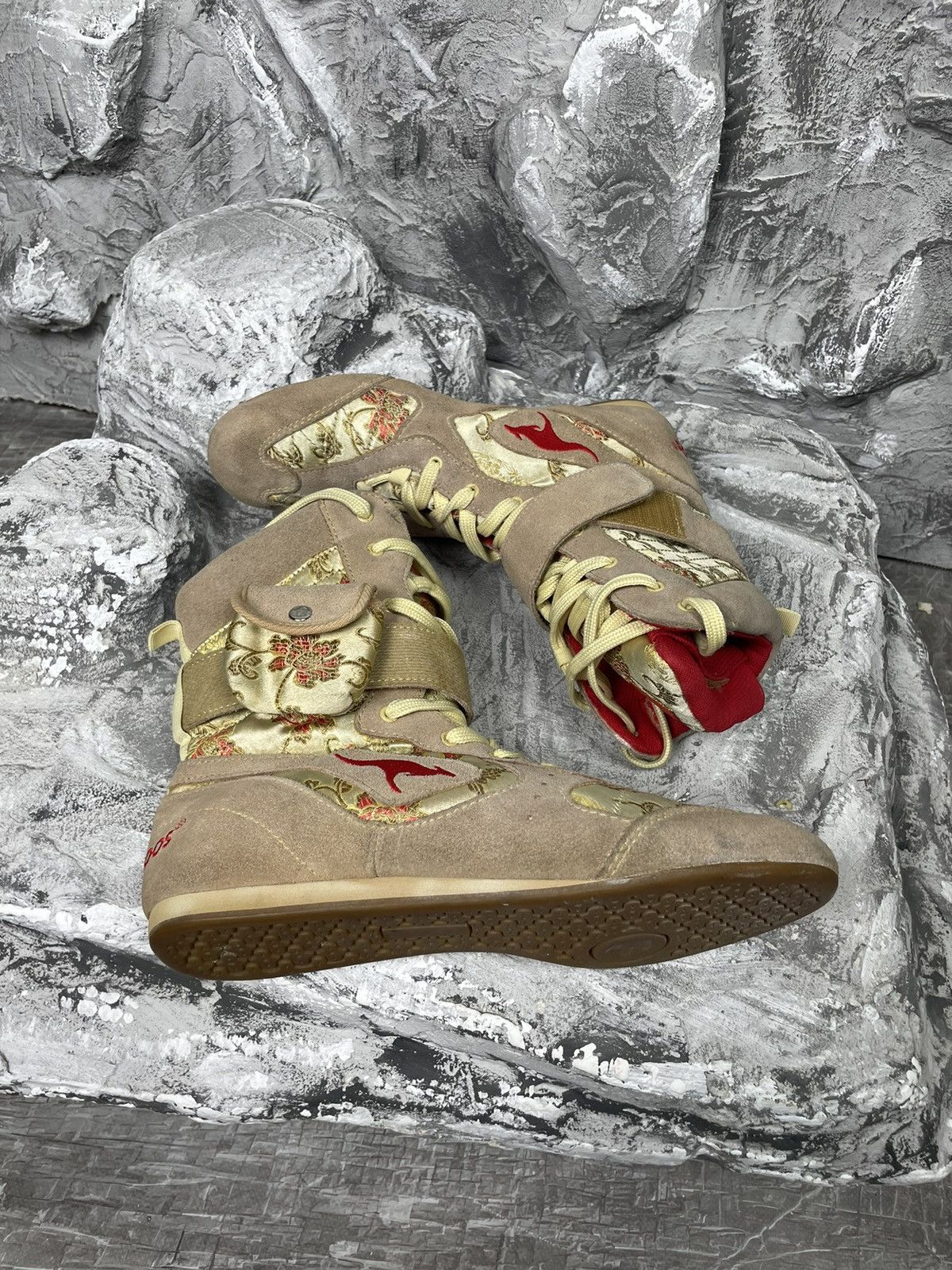 Japanese Brand × Vintage 2000s Y2K Punk Pocket Rare High Shoes Chinese Satin Pattern Size US 8 / IT 38 - 10 Thumbnail