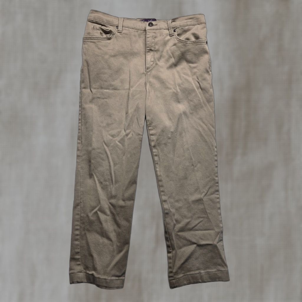 Gloria Vanderbilt Gloria Vanderbilt Women’s Stretch Twill Beige Khakis Pants 12P Petite Tan Beige Stretch Pockets Womens Size 34" / US 12 / IT 48 - 1 Thumbnail