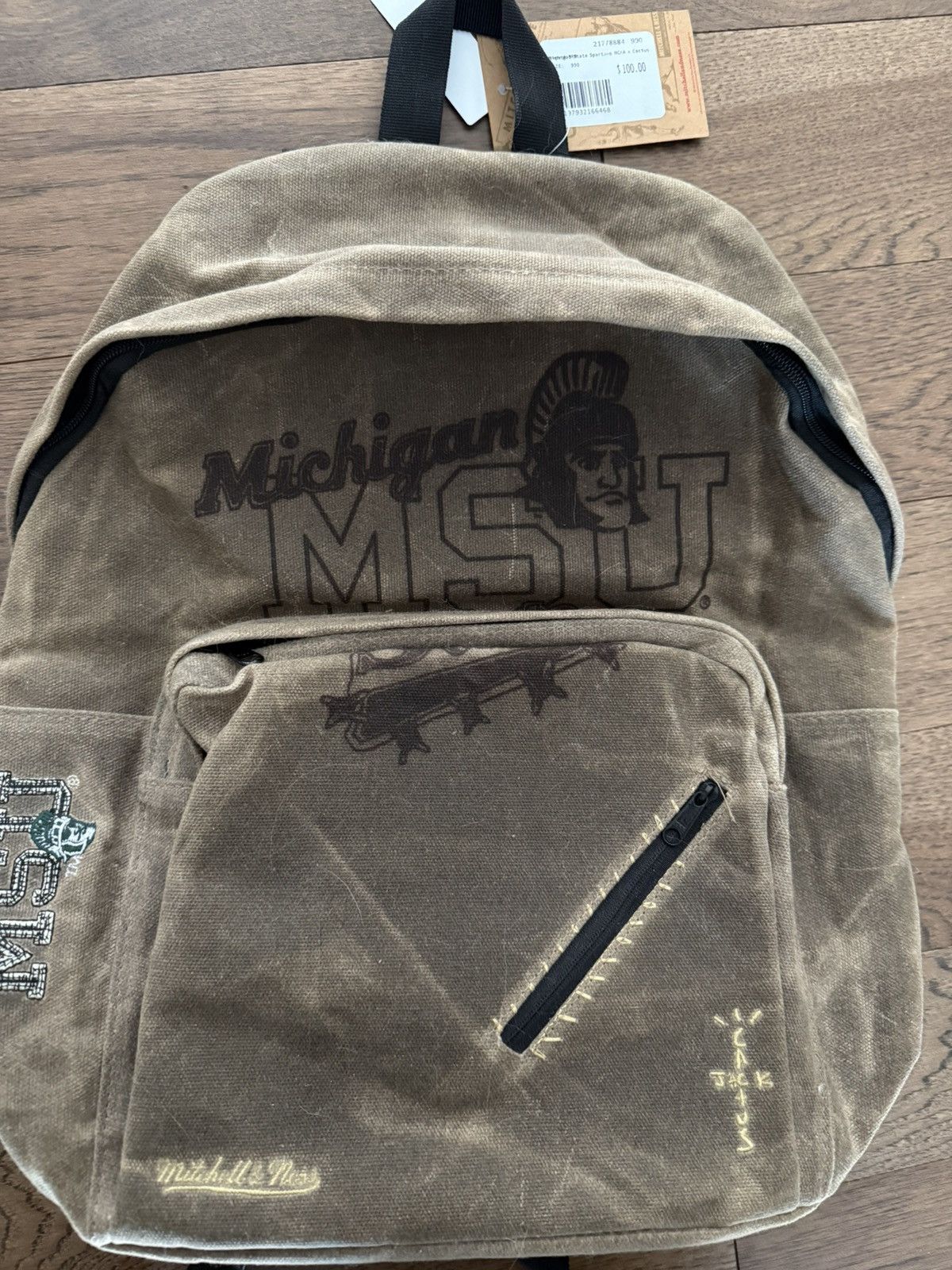 Mitchell & Ness × Travis Scott Cactus Jack MSU backpack Size ONE SIZE - 3 Thumbnail