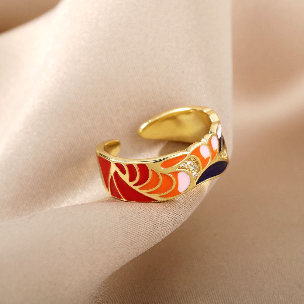 Jewelry Creative Handmade Enamel Ring Size ONE SIZE - 2 Thumbnail
