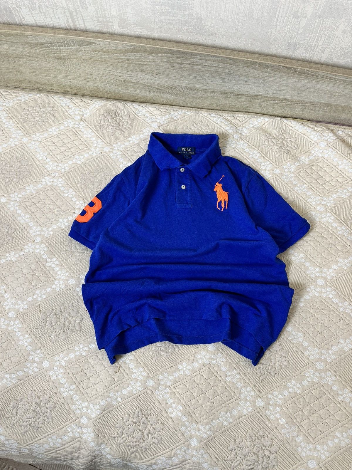 Ralph Lauren 🔥 Y2K Ralph Lauren Blue Big Logo Polo T Shirt Chief Keef Size US XS / EU 42 / 0 - 1 Thumbnail
