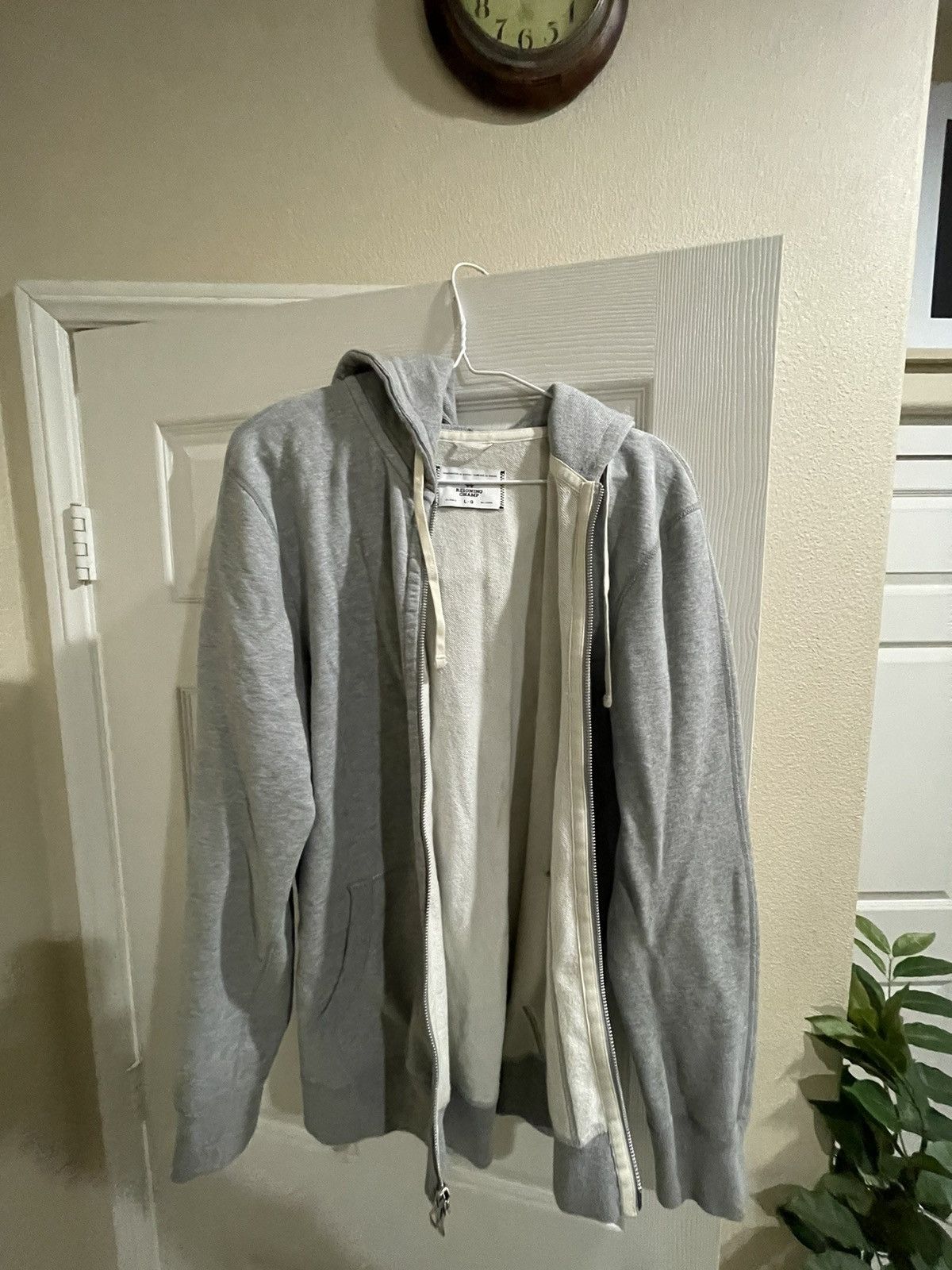 image of Reigning Champ Zip Up Hoodie, Gray Grey, Large, Men's