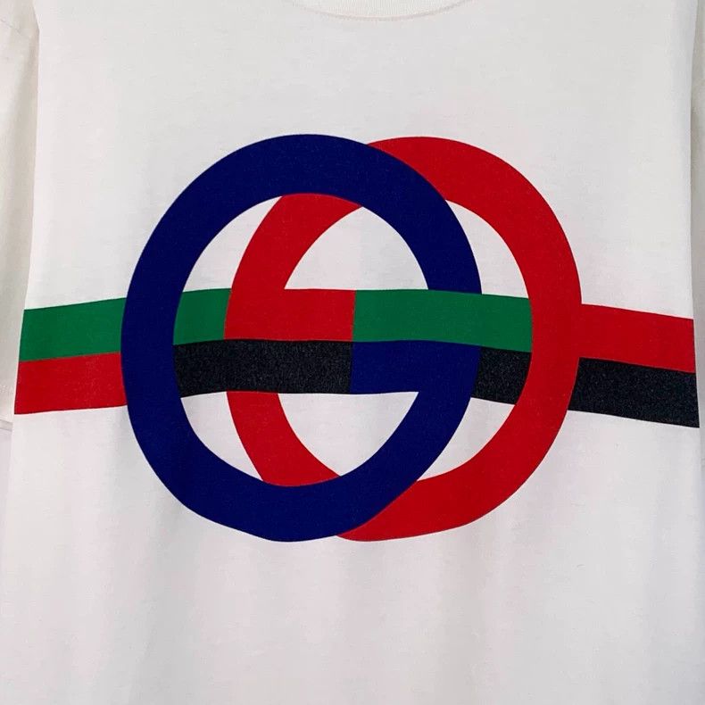 Gucci Gucci White logo printed cotton round-neck short-sleeved T Size US L / EU 52-54 / 3 - 4 Thumbnail