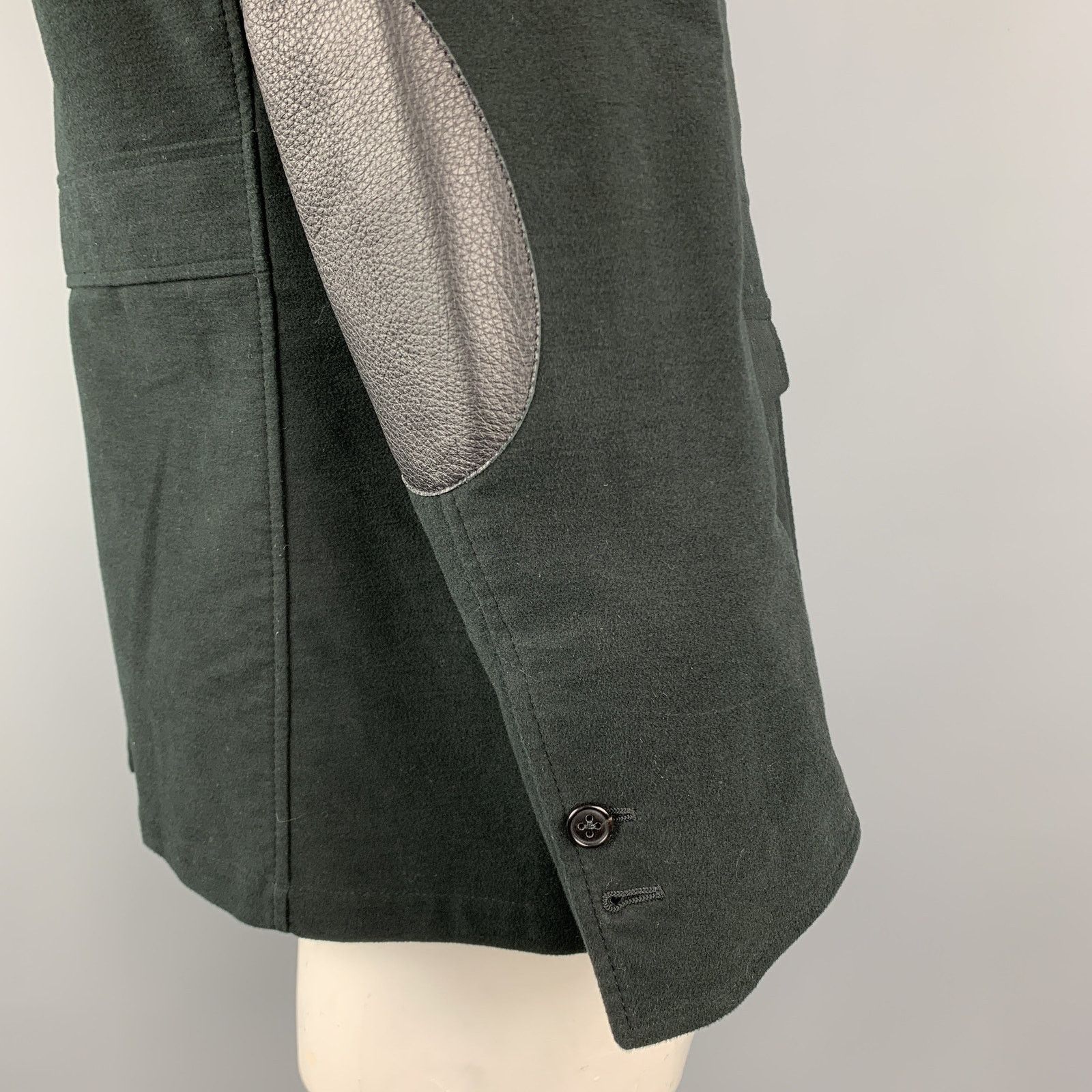 Belvest Black Cotton/Elastane Notch Lapel Patch Pockets Jacket Size US L / EU 52-54 / 3 - 5 Thumbnail