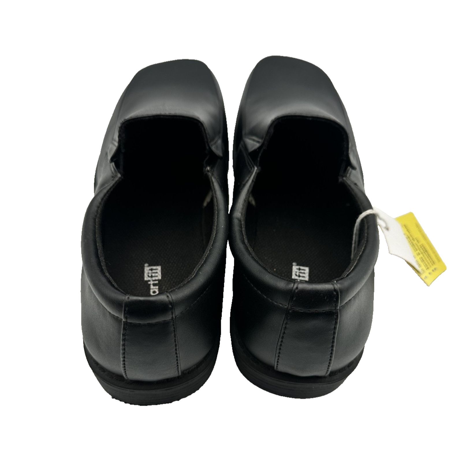 Other Smart Fit Boys Black Easy Slip On Dress Shoes Square Toed Size US 6 / EU 39 - 4 Thumbnail