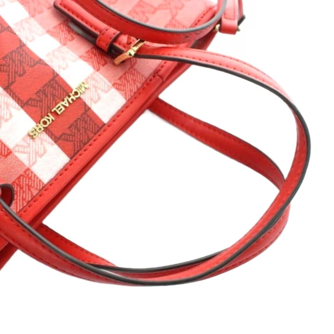 Michael Kors Michael Kors Shoulder Bag Red Logo Tote PVC Leather Women Size ONE SIZE - 3 Thumbnail
