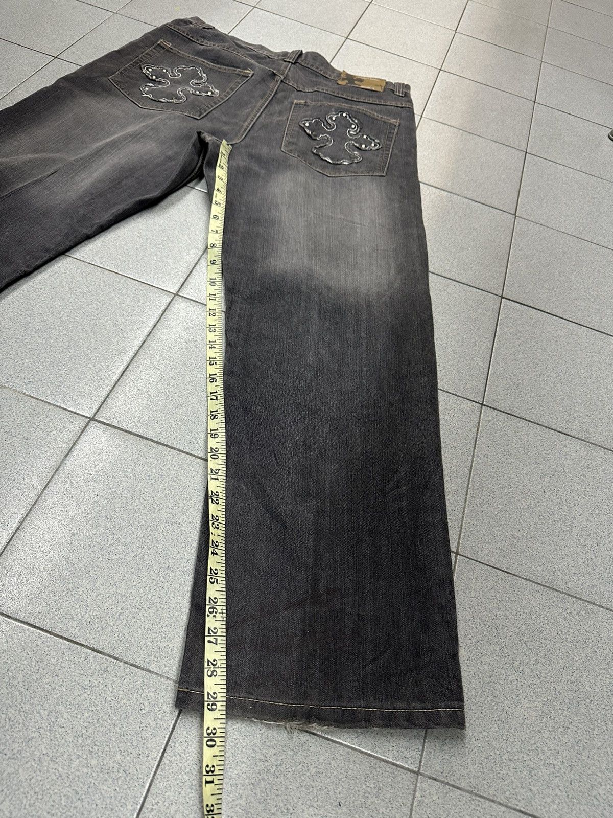 Japanese Brand VTG CROSS Like Chrome Hearts Brooklyn Express Denim Pants Size US 36 / EU 52 - 17 Thumbnail