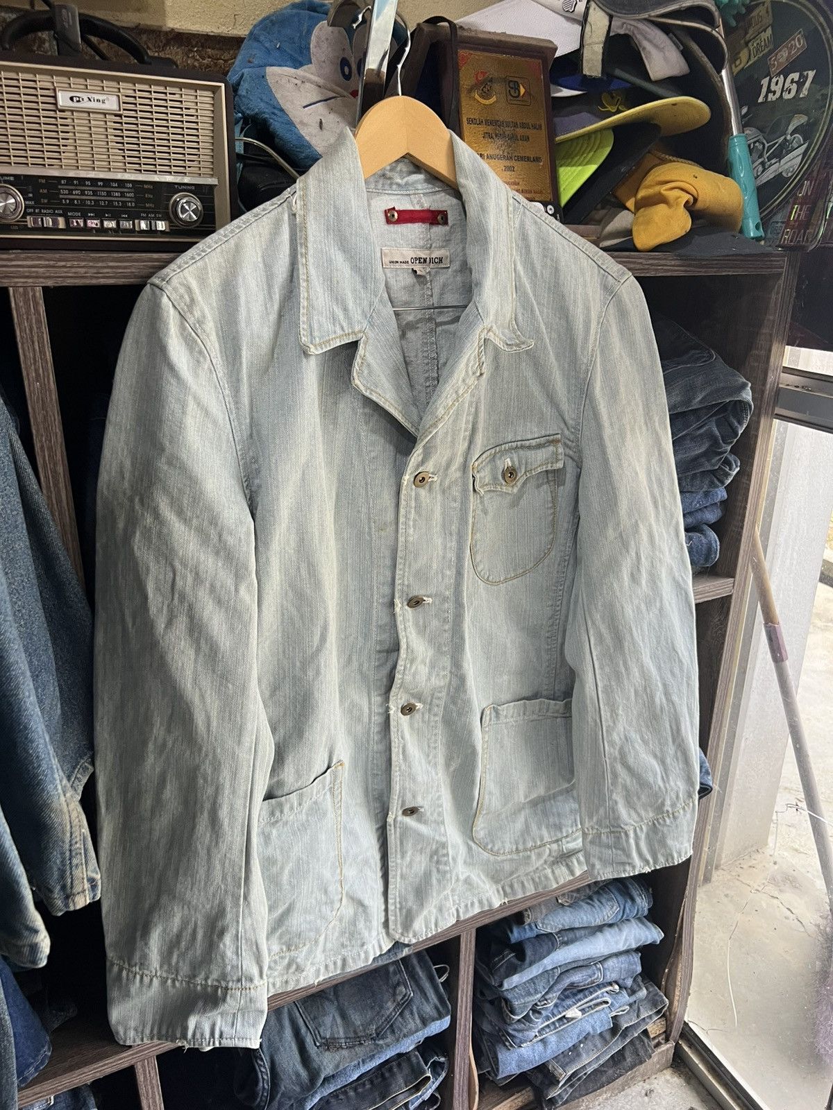 Japanese Brand 🔥Vintage Open Dich Union Made Denim Chore Jacket Size US M / EU 48-50 / 2 - 4 Thumbnail