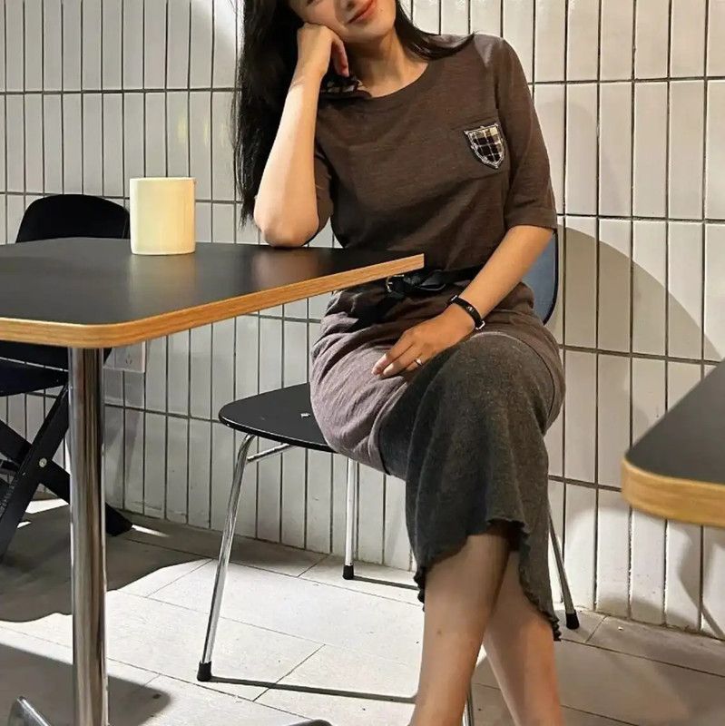 Chanel Gray Wool Short Sleeve Dress 0089