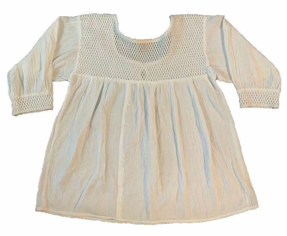 Designer Pre Owned White Hand Made Blouse M Size M / US 6-8 / IT 42-44 - 3 Thumbnail